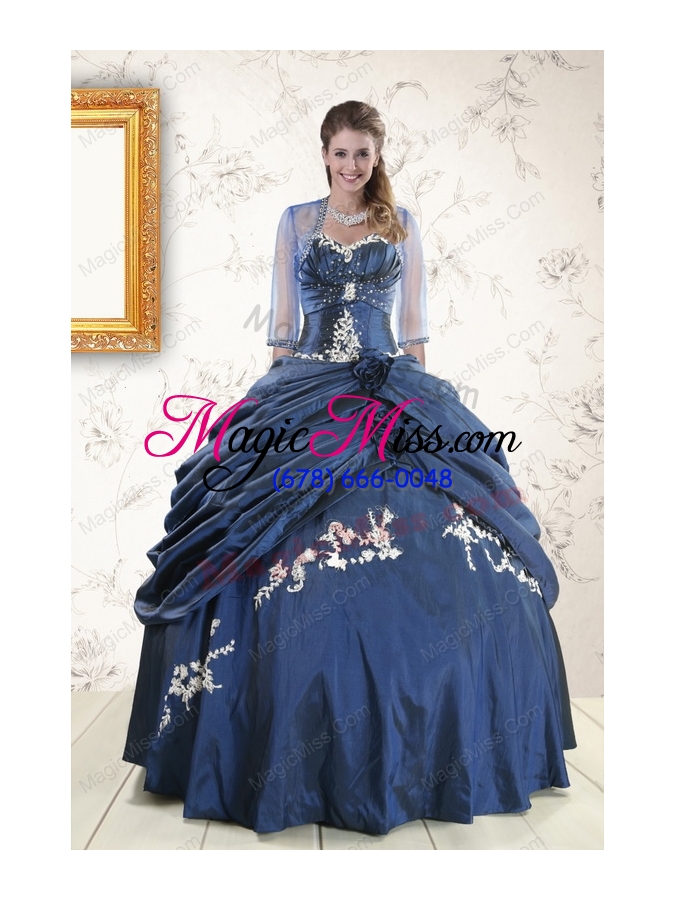 wholesale gorgeous sweetheart ball gown quinceanera dresses in navy blue