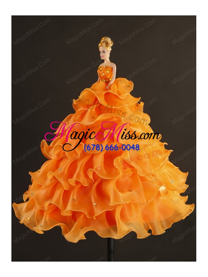 wholesale 2015 exquisite sweetheart leopard quinceanera dresses in orange