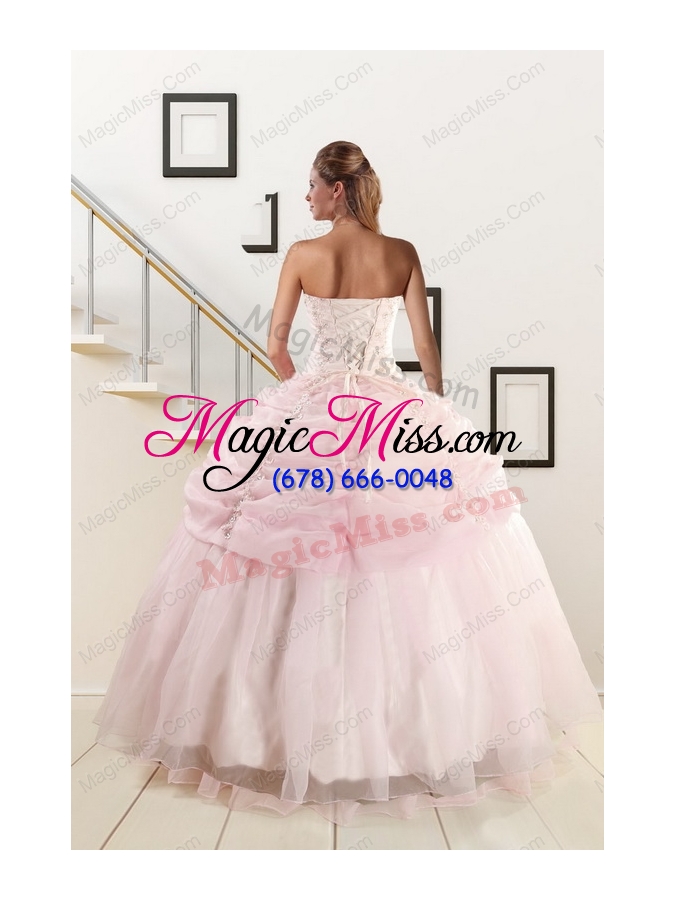 wholesale pretty strapless quinceanera dresses with beading and pick ups
