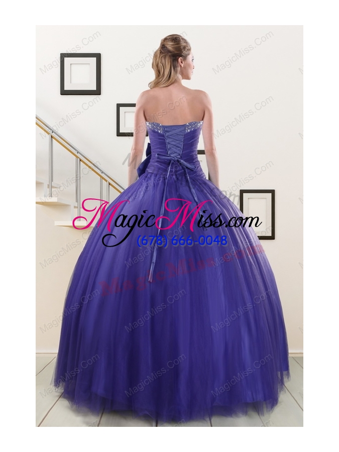 wholesale 2015 elegant sweetheart quinceanera dresses with bowknot