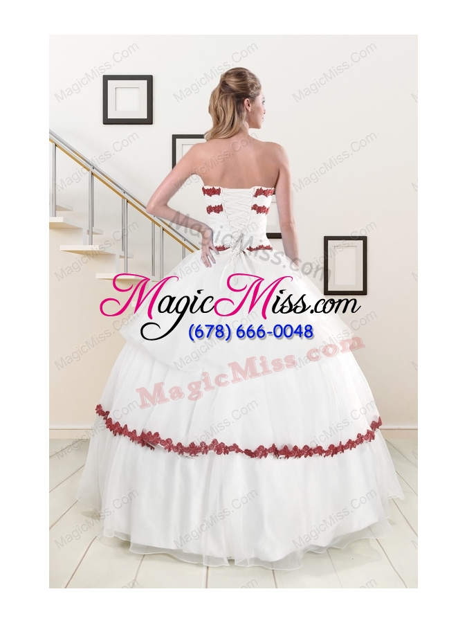 wholesale 2015  sweetheart ball gown quinceanera dresses with appliques