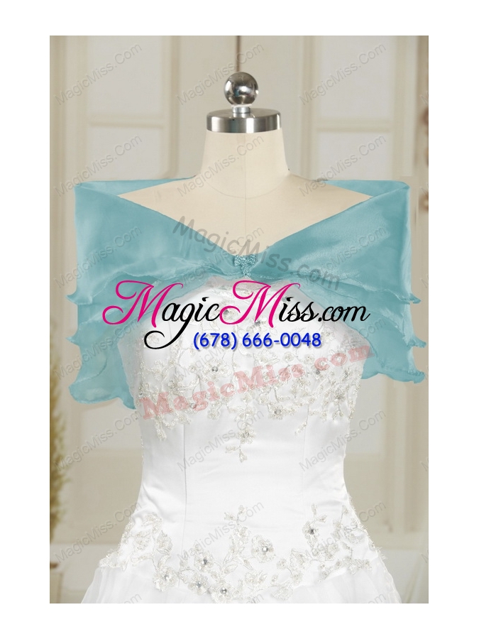 wholesale beading and ruffles pretty quinceanera dresses in turquoise for 2015