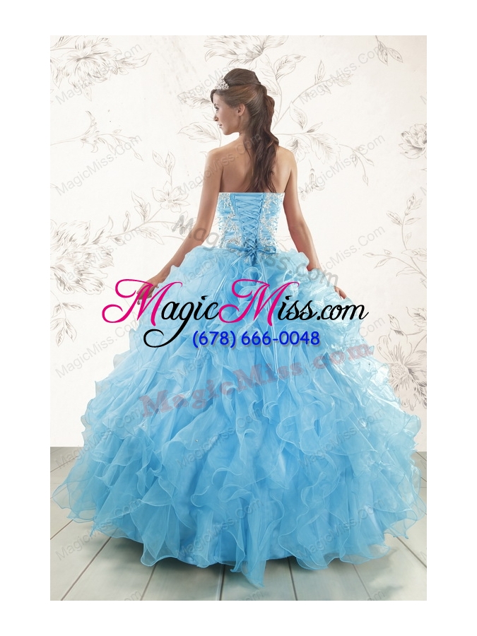 wholesale aqua blue ball gown sweetheart beading sweet 16 dresses
