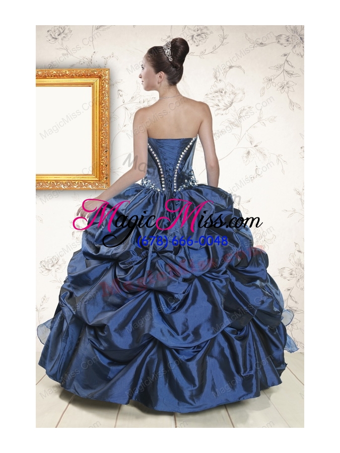 wholesale classical sweetheart navy blue quinceanera dresses with beading