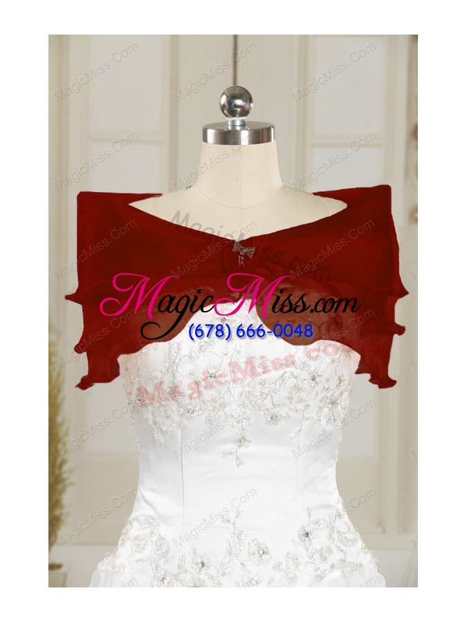 wholesale appliques 2015 wine red quinceanera dresses with lace up