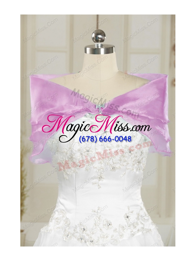 wholesale 2015 cheap strapless quinceanera dresses with appliques and ruffles