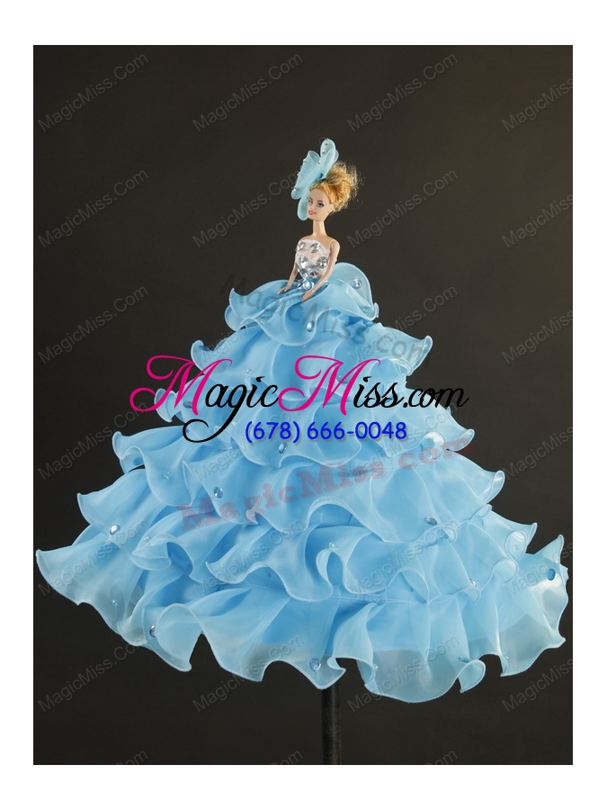 wholesale aqua blue super hot puffy sweet 16 dresses for 2015