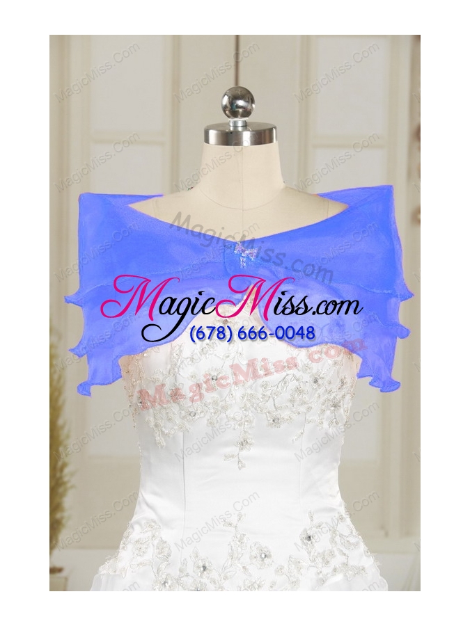 wholesale luxurious royal blue sweet 15 dresses with appliques and beading for 2015