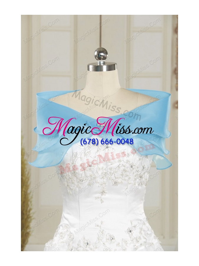wholesale brand new style ball gown beaded quinceanera dress in baby blue