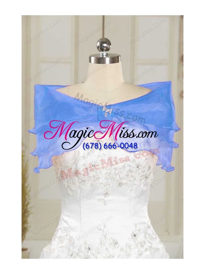 wholesale hot sale beaded royal blue sweet 15 dresses with sweep train