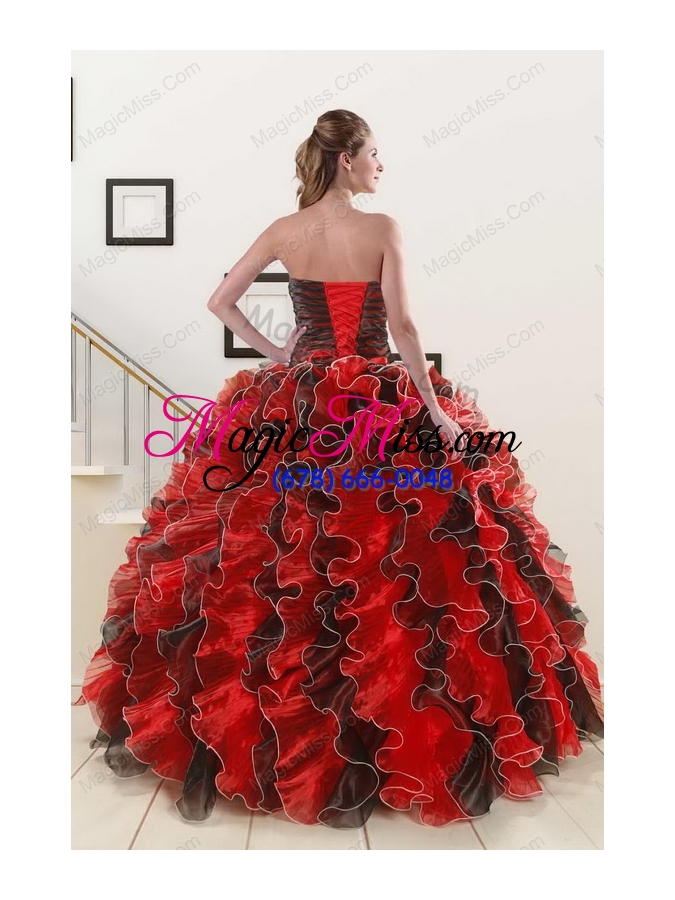 wholesale unique beaded sweetheart organza quinceanera dress in multi-color