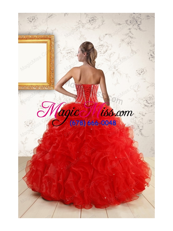 wholesale sweetheart beading perfect red quinceanera dresses for 2015