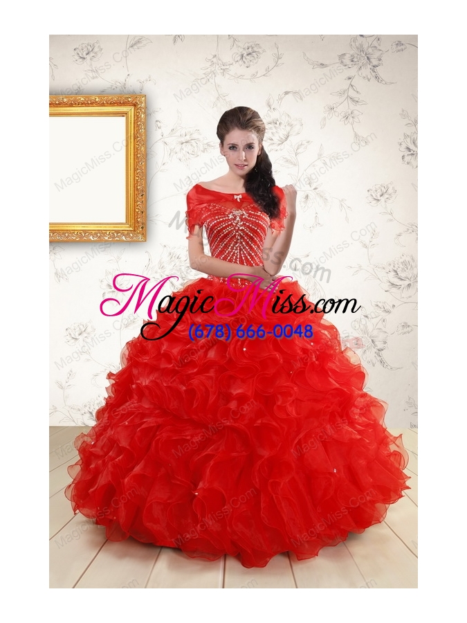wholesale sweetheart beading perfect red quinceanera dresses for 2015