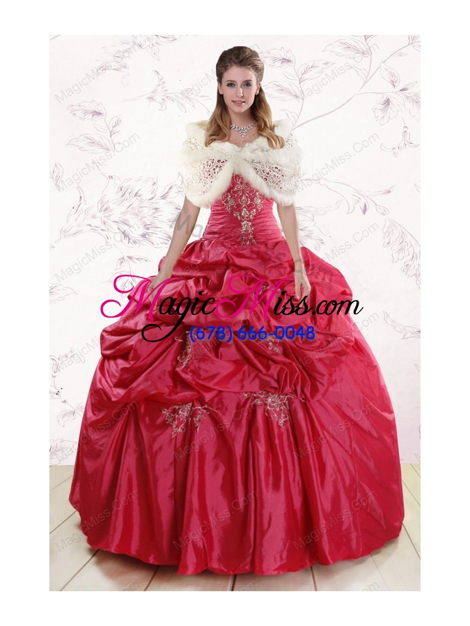 wholesale 2015 new style strapless appliques quinceanera dresses