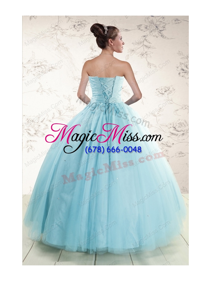 wholesale elegant beading 2015 quinceanera dress in baby blue