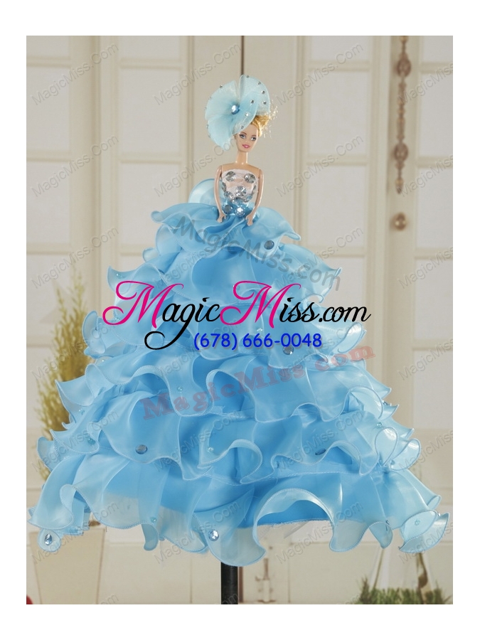 wholesale elegant beading 2015 quinceanera dress in baby blue