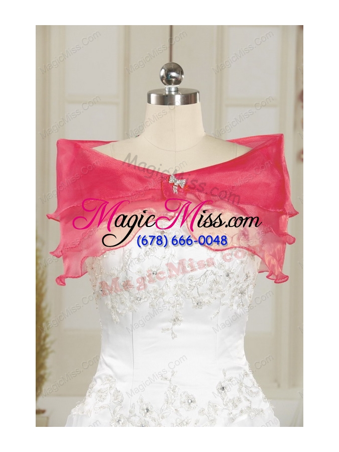 wholesale appliques 2015 hot pink quinceanera dresses with lace up