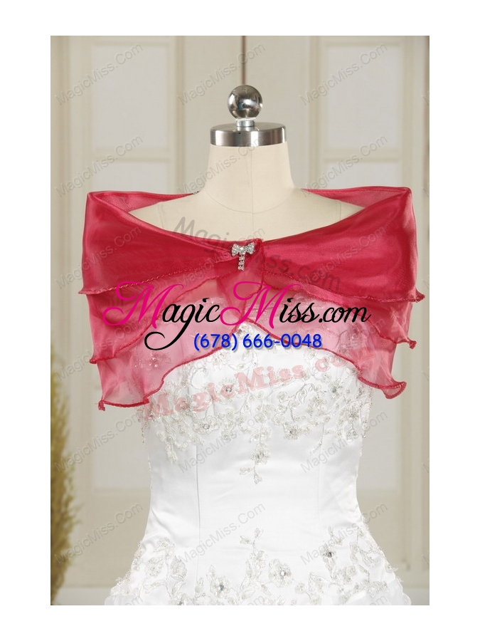 wholesale cheap sweetheart appiques and beaded 2015 quinceanera dresses in red