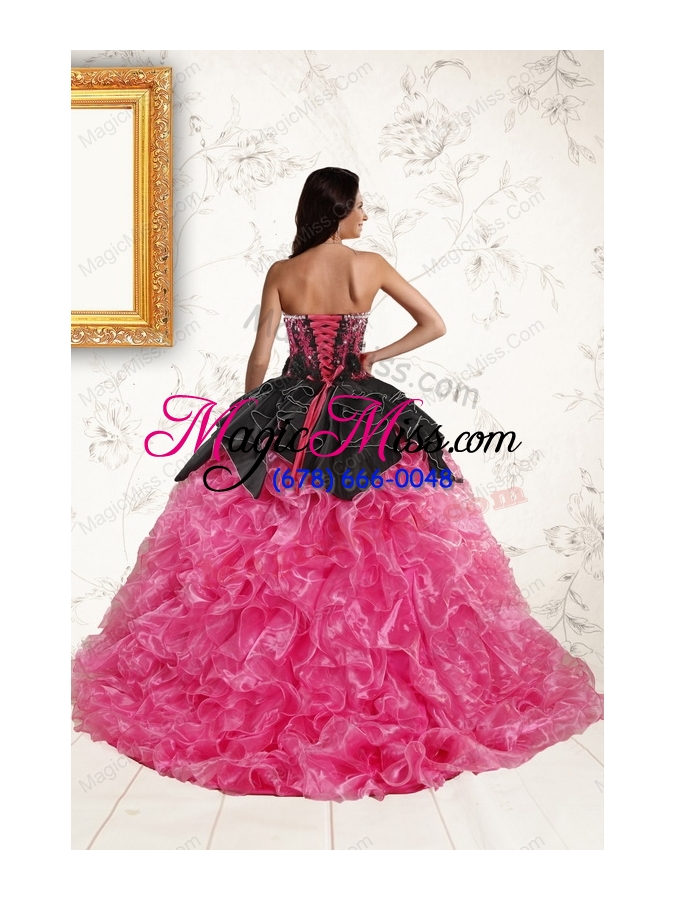 wholesale trendy multi color ball gown ruffled quinceanera dresses