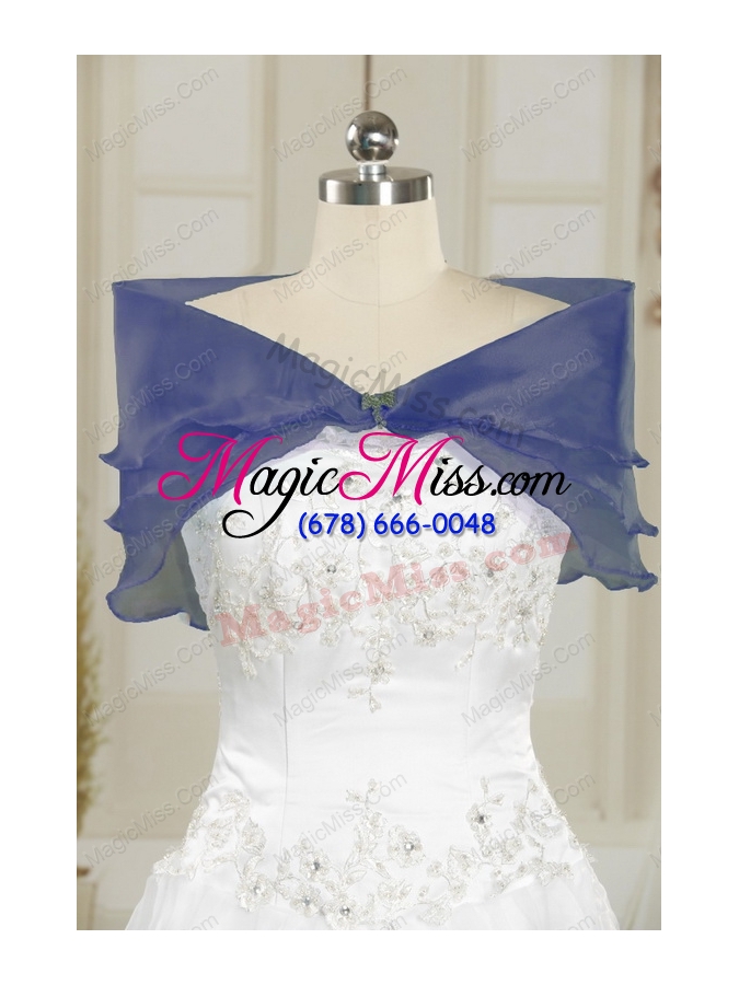 wholesale embroidery and pick ups unique quinceanera dress in navy blue