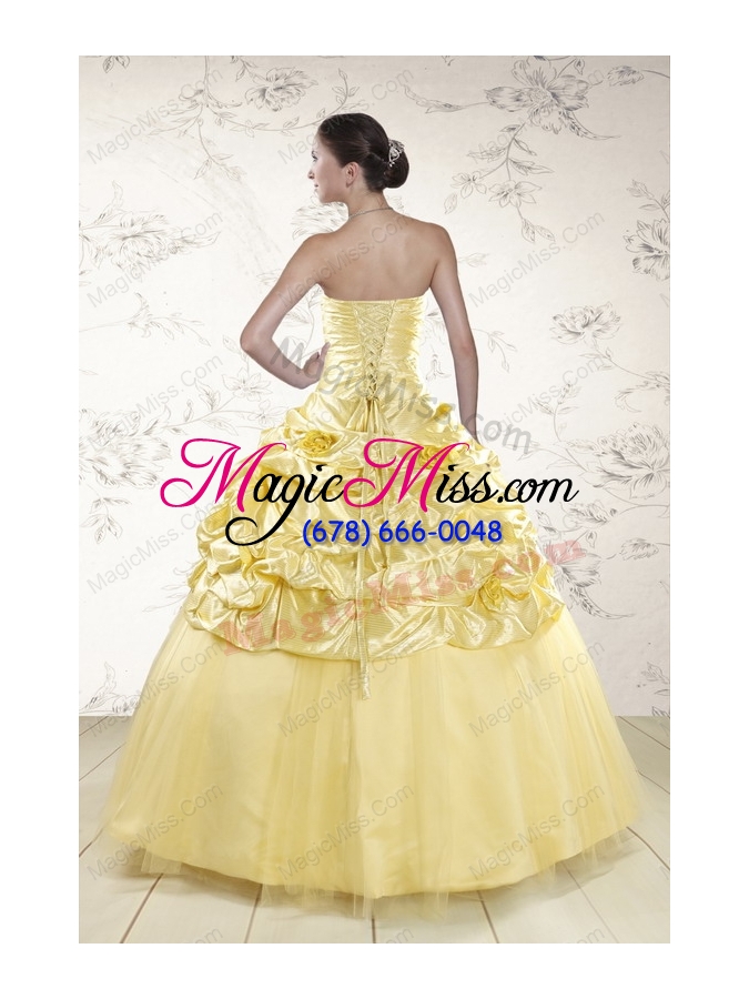 wholesale cheap yellow sweetheart ball gown quinceanera dresses for 2015