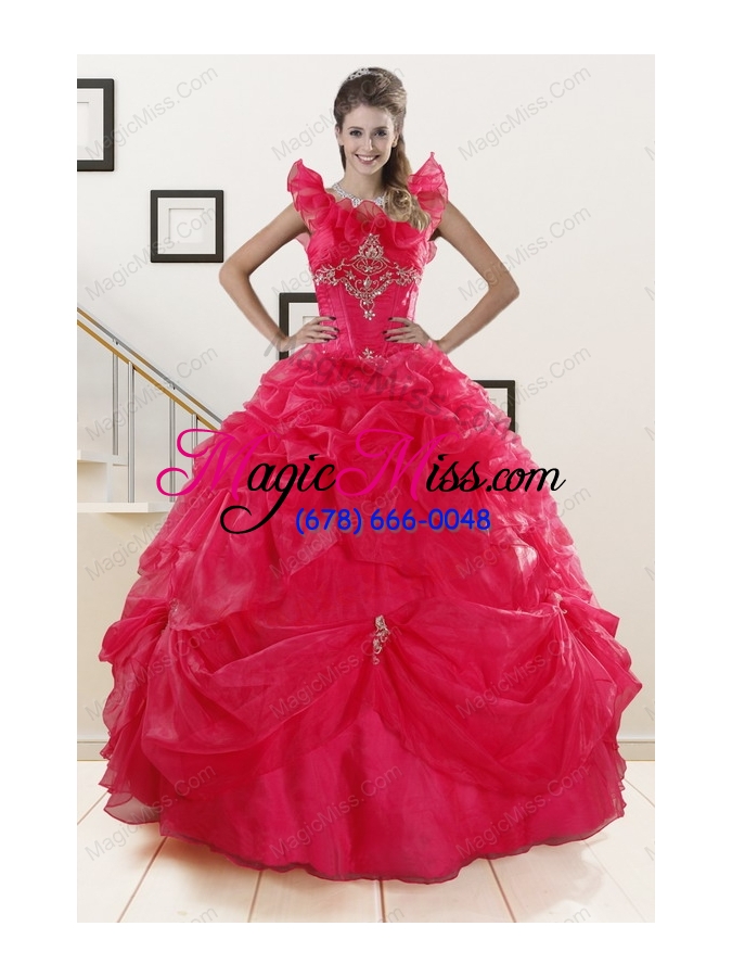 wholesale perfect red sweetheart quinceanera dresses with appliques