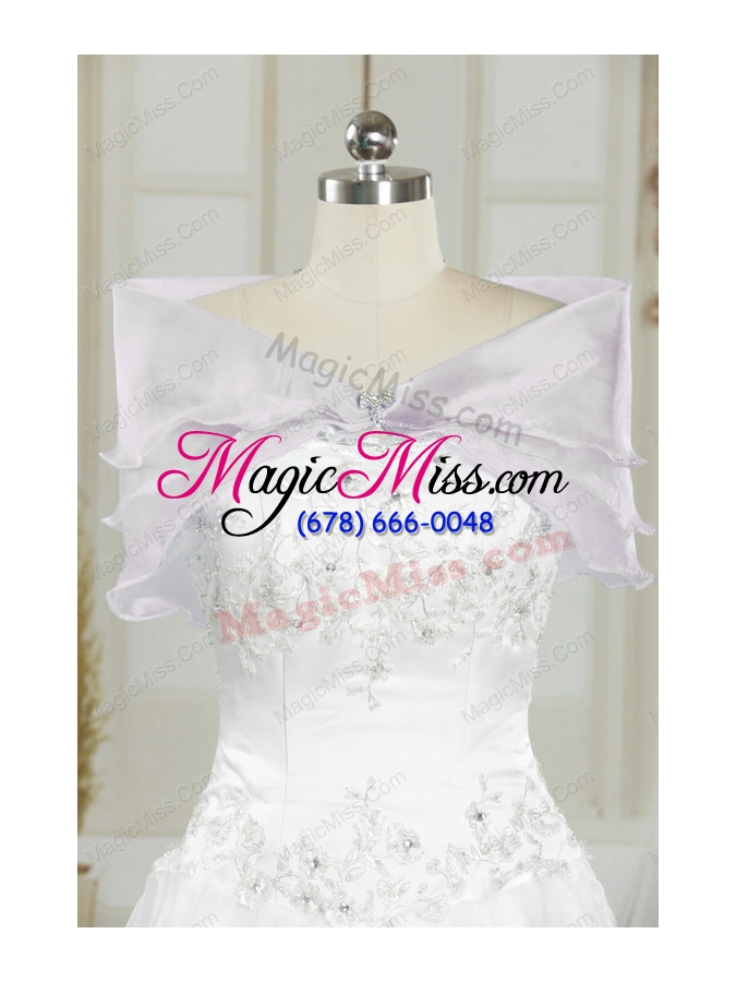wholesale white strapless 2015 quinceanera dress with beading and embroidery
