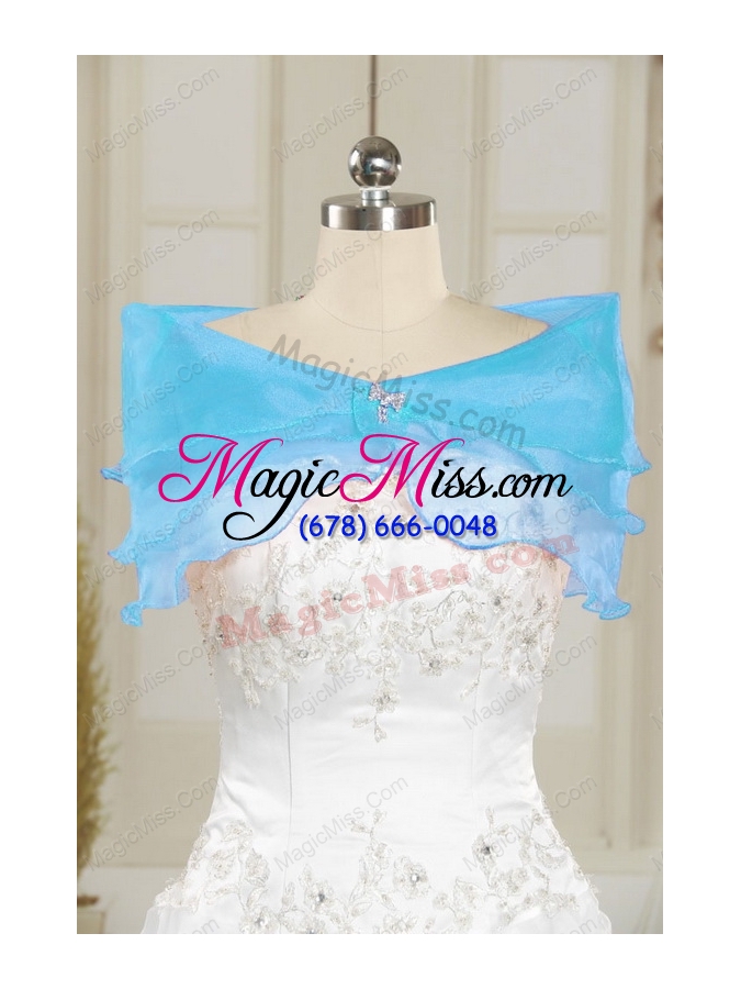 wholesale unique sweetheart embroidery sweet 16 dress in blue