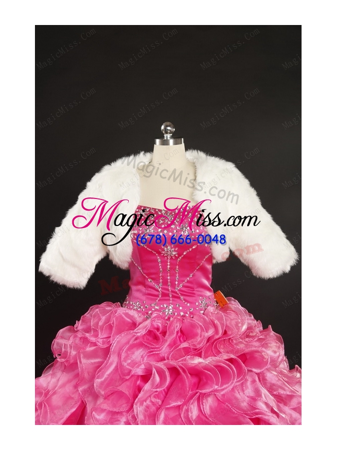 wholesale modest beading and ruffles fuchsia princesita dress for 2015