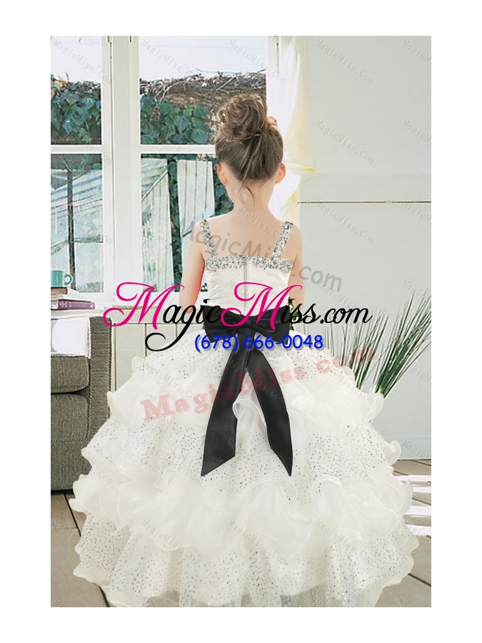 wholesale fitting and affordable little girl pageant dress with beading and ruffles