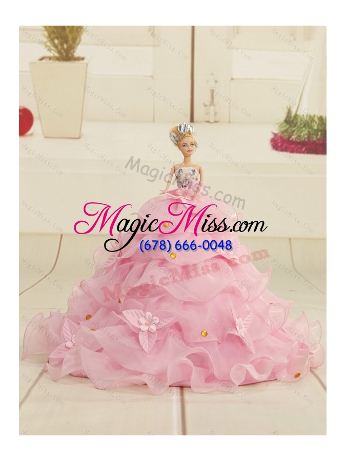 wholesale top seller beading and sequins baby pink flower girl dress for 2015 spring