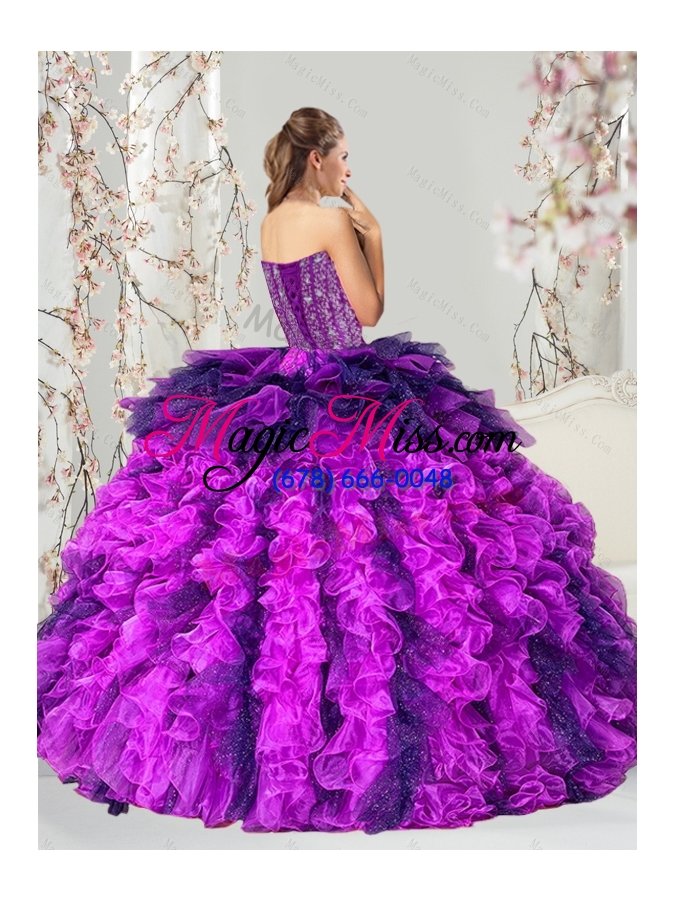 wholesale detachable multi color sweet 16 dresses with beading and ruffles for 2015