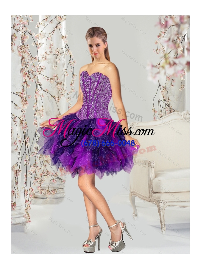 wholesale detachable multi color sweet 16 dresses with beading and ruffles for 2015