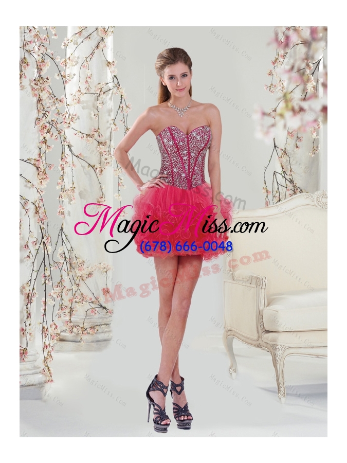wholesale detachable fashionable beading and ruffles red sweet 16 dresses