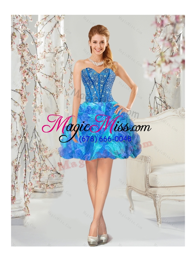 wholesale new style and detachable beading and ruffles multi-color quinceanera dresses for 2015