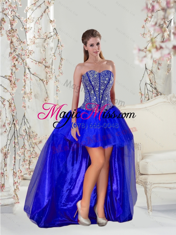 wholesale detachable beading and ruffles unique quinceanera dresses in royal blue for 2015