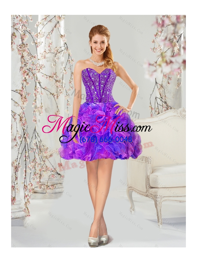 wholesale detachable exquisite blue and lavender unique quinceanera dresses with beading and ruffles