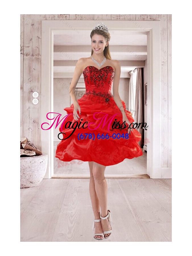 wholesale 2015 pretty sweetheart prom dresses with embroidery and ruffles