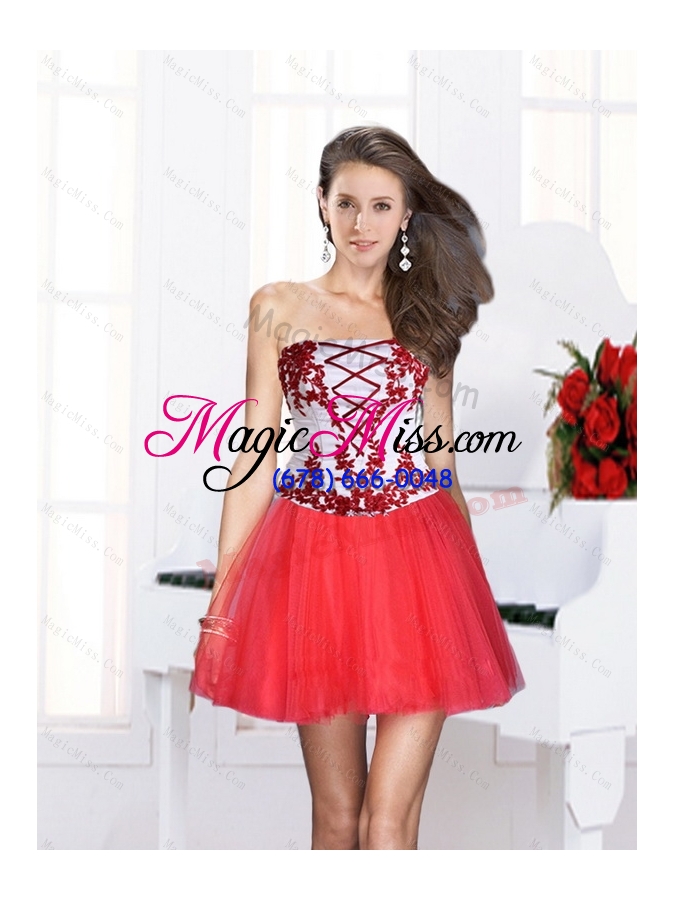 wholesale 2015 beautiful coral red prom dresses with embroidery and beading