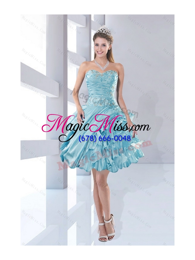wholesale discount sweetheart high low with beading and ruffles prom dresses for 2015