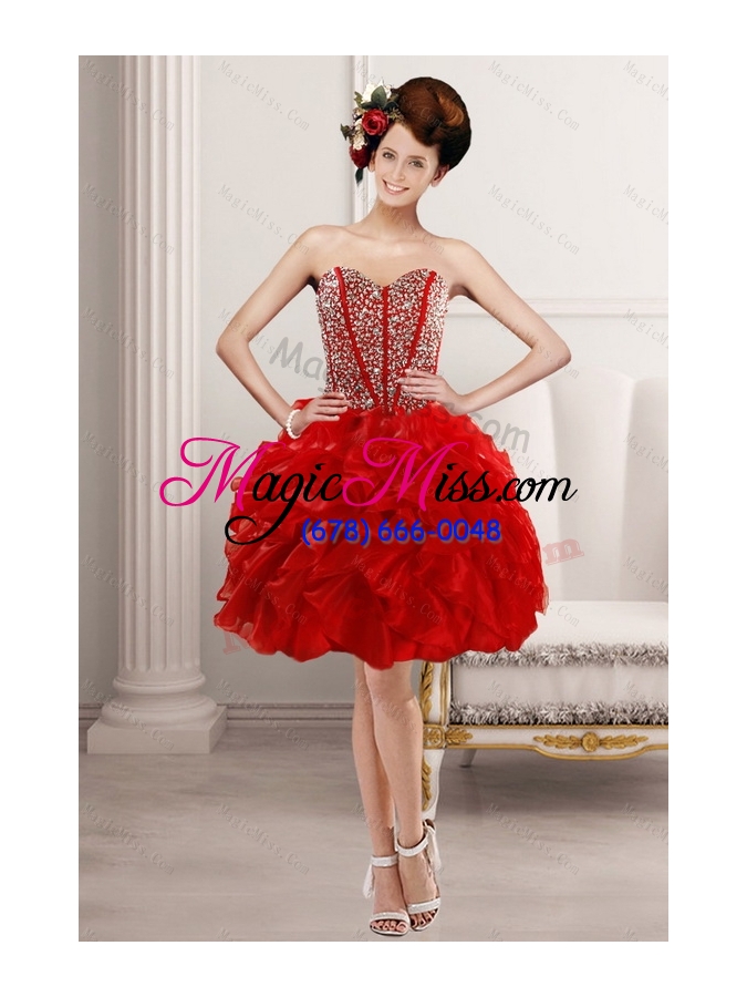 wholesale 2015 beautiful high low prom dresses with beading and ruffles
