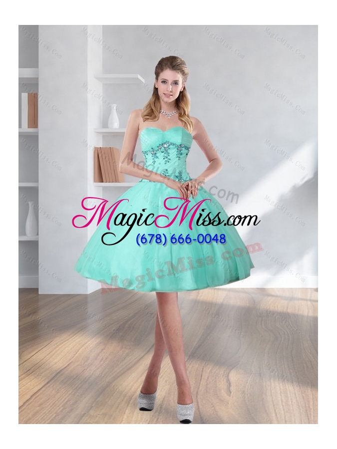 wholesale high low turquoise sweetheart prom dresses with embroidery