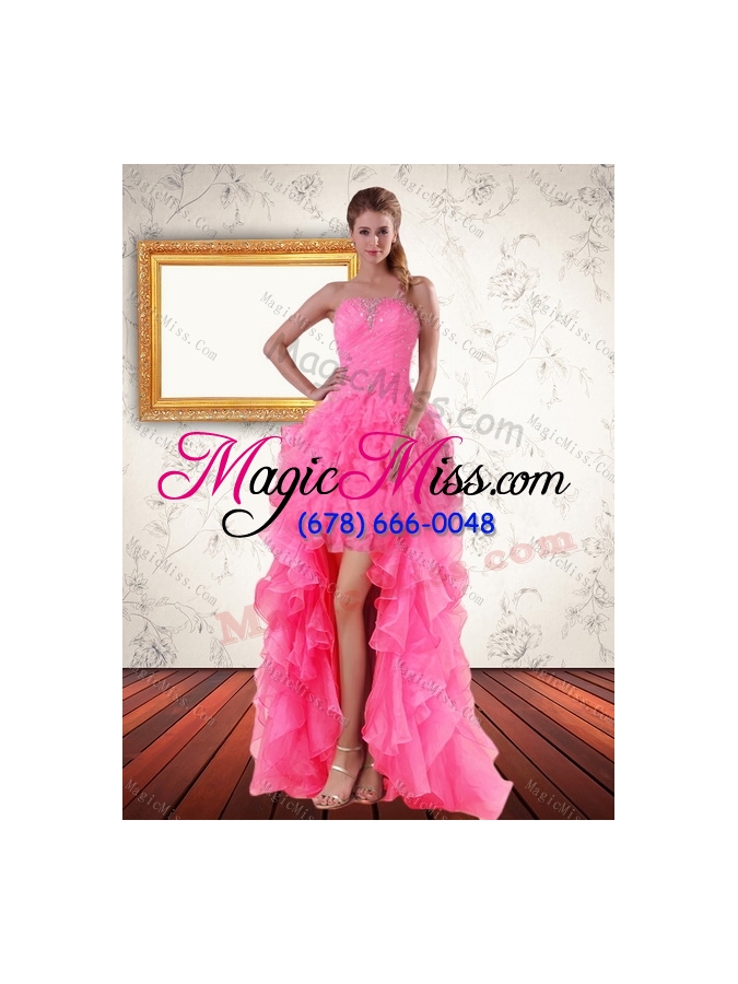 wholesale 2015 fashionable strapless floor length quinceanera dress with beading and ruffles