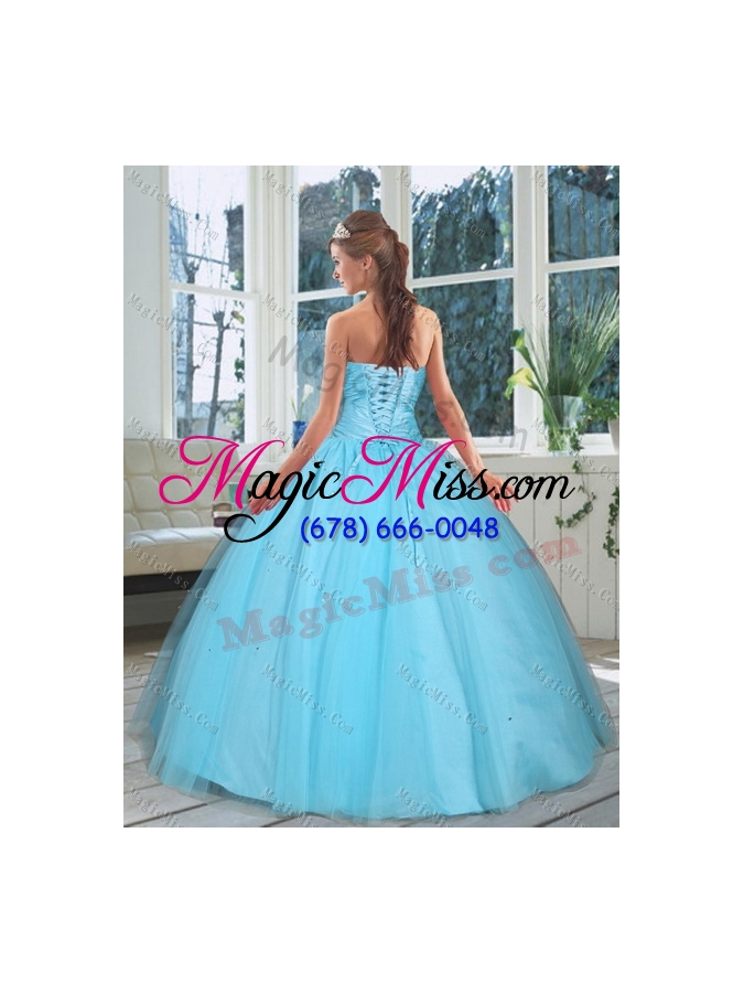 wholesale cute baby blue sweetheart beaded quinceanera dress for 2015