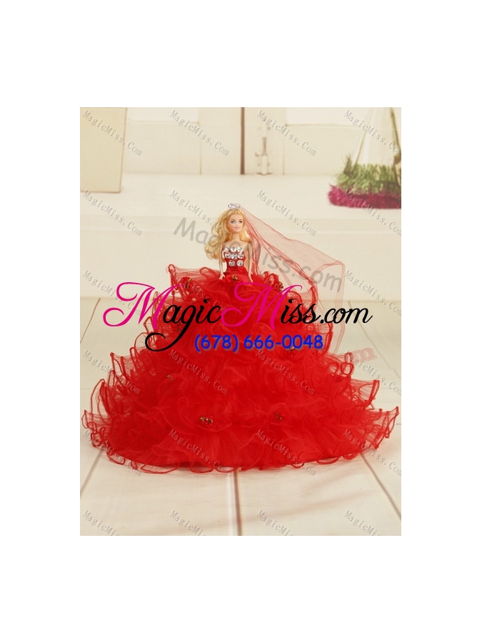 wholesale beautiful multi color beading and ruffles quince dresses for 2015