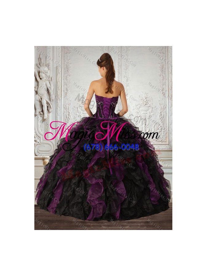 wholesale strapless multi color sweet fifteen dresses with ruffles and embroidery