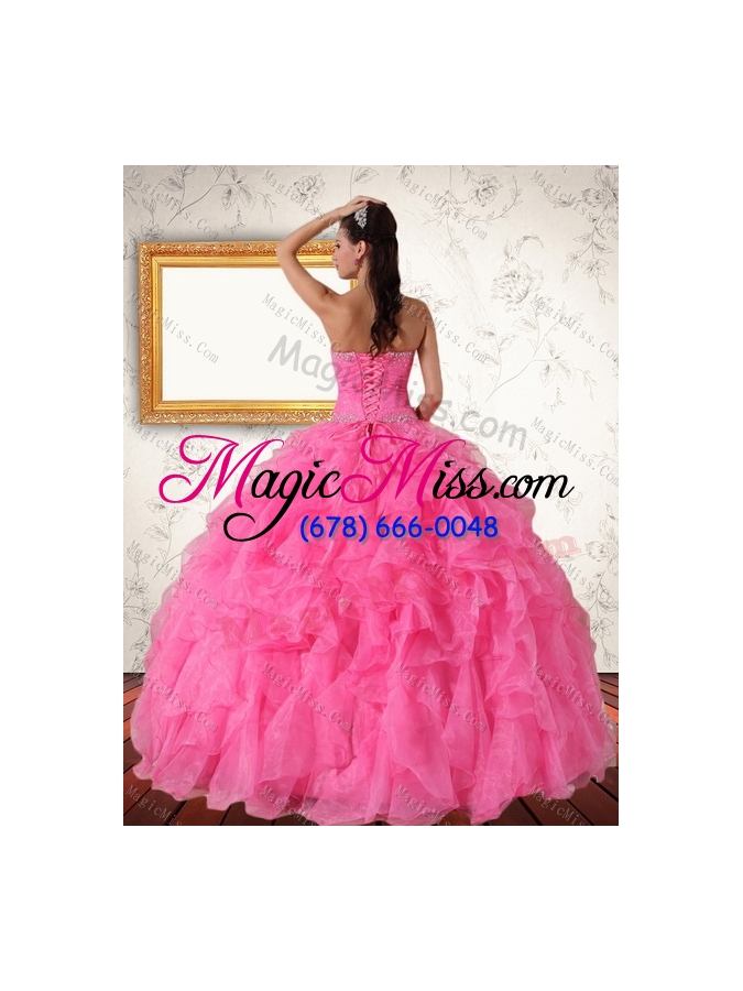 wholesale 2015 perfect strapless quinceanera dress with beading and ruffles