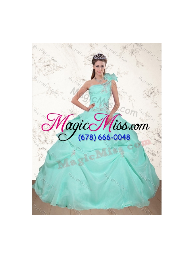 wholesale 2015 apple green quince dress with beading and appliques