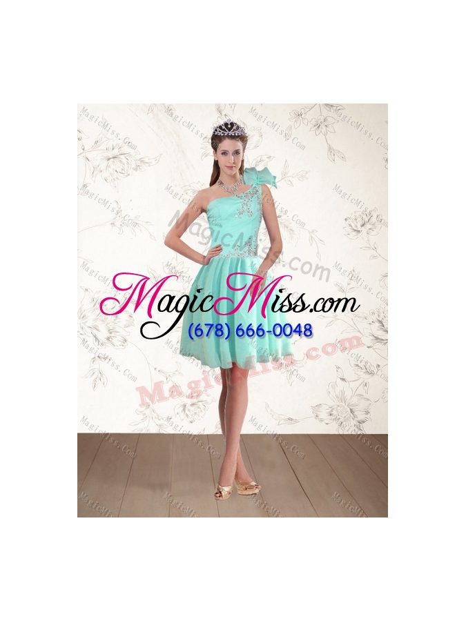 wholesale 2015 apple green quince dress with beading and appliques