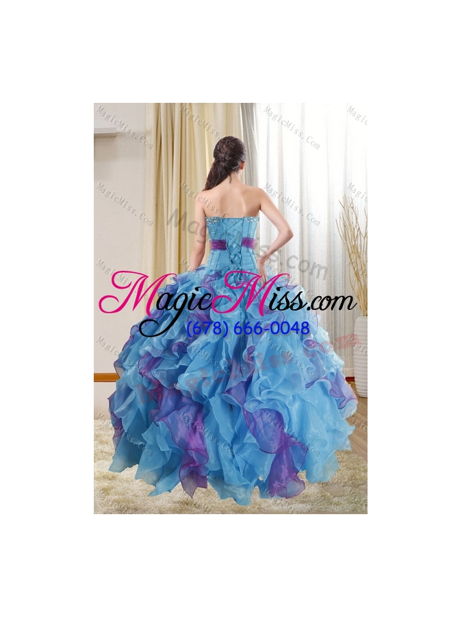 wholesale new style the super hot multi color 2015 quinceanera dresses with ruffles and beading